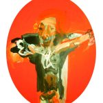 oranžový Krist /orange Christ/ ovál 40x50