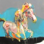 smutný nahý jazdec /sad naked horseman/ 100x100