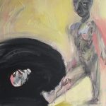 hlava v mláke /head in puddles/ 40x60