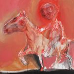 ružový jazdec /pink horseman/ 80x80