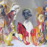 jazdec a chodci /horseman and walkers/ 120x100
