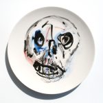 lebka 6 /skull/ porcelán /porcelain/ 30 cm / workshop Veľký Biel