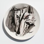 vlk 4 /wolf/ porcelán /porcelain/ 30 cm / workshop Veľký Biel