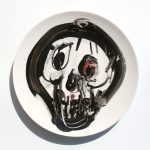 lebka 1 /skull/ porcelán /porcelain/ 30 cm / workshop Veľký Biel