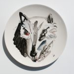 vlk 1 /wolf/ porcelán /porcelain/ 30 cm / workshop Veľký Biel