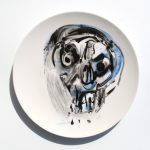 lebka 5 /skull/ porcelán /porcelain/ 30 cm / workshop Veľký Biel