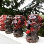 bronzový a akrylový čert /bronze and acrylic devil/ cca 12 cm