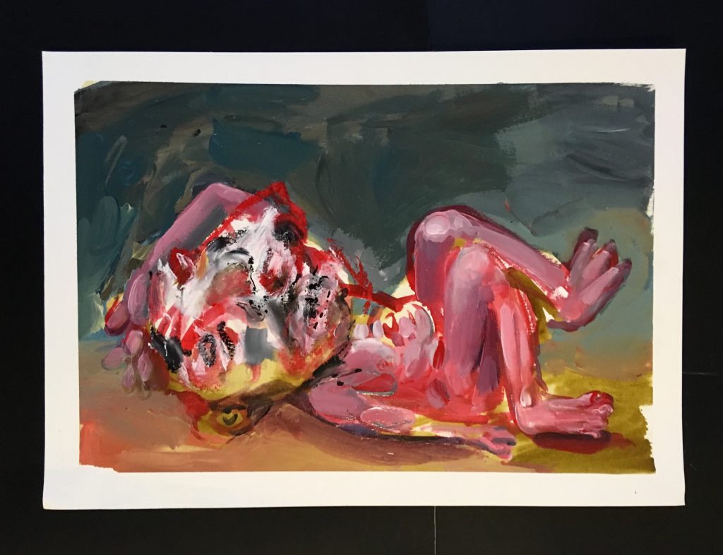 opaľovanie je matkou múdrosti /sunbathing is the mother of wisdom/ 30 x 42