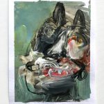busta - koronadenník - karantéma /bust - coronadiary - quarantheme/ 35 x 25
